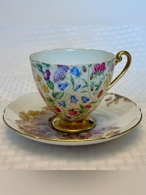 Shelley teacup “Countryside” and Saucer “Heather” pattern. See description.